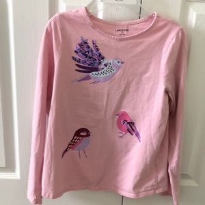Pink tshirt with birds